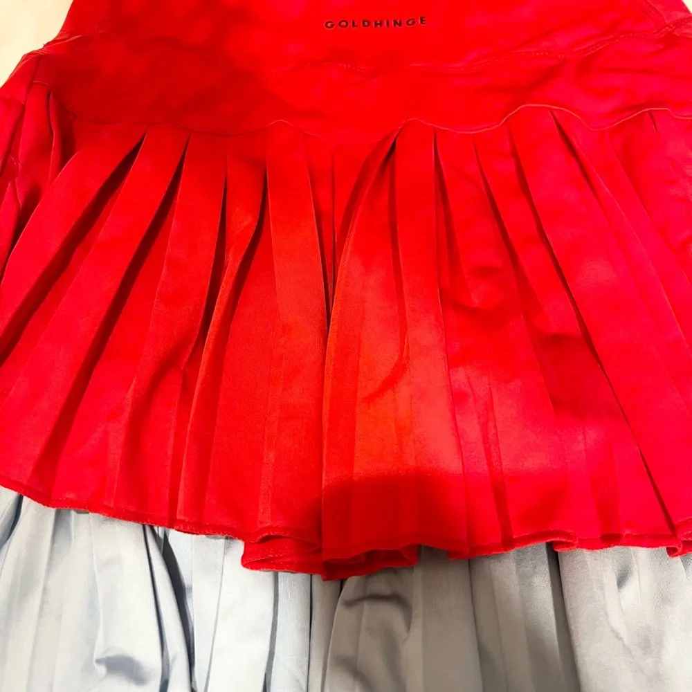 Lot of 6 Gold Hinge Pleated Tennis Skirt skort tennis pickle ball gold_2